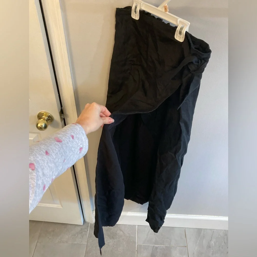 NWT Dissh Black Hallie Linen Maxi Wrap Skirt Size 6 (US)